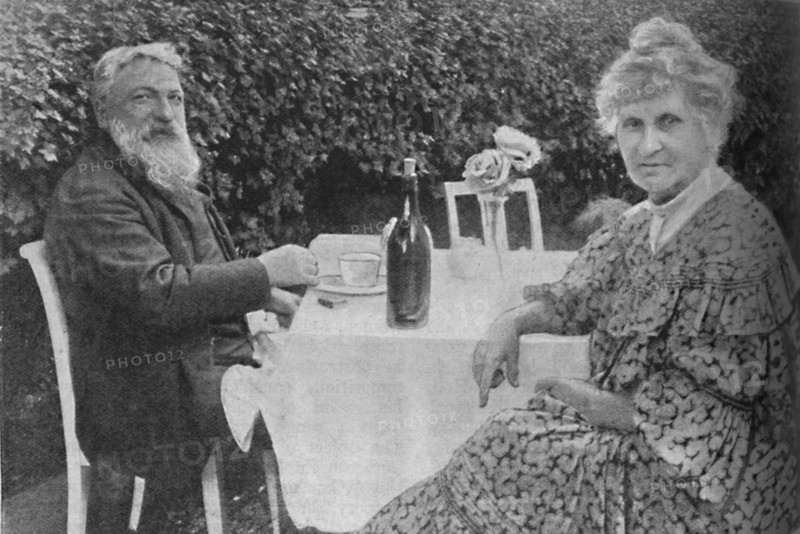 'Auguste Rodin - Rodin and his Wife in their Garden at Meudon', c1925. Artist: Unknown.