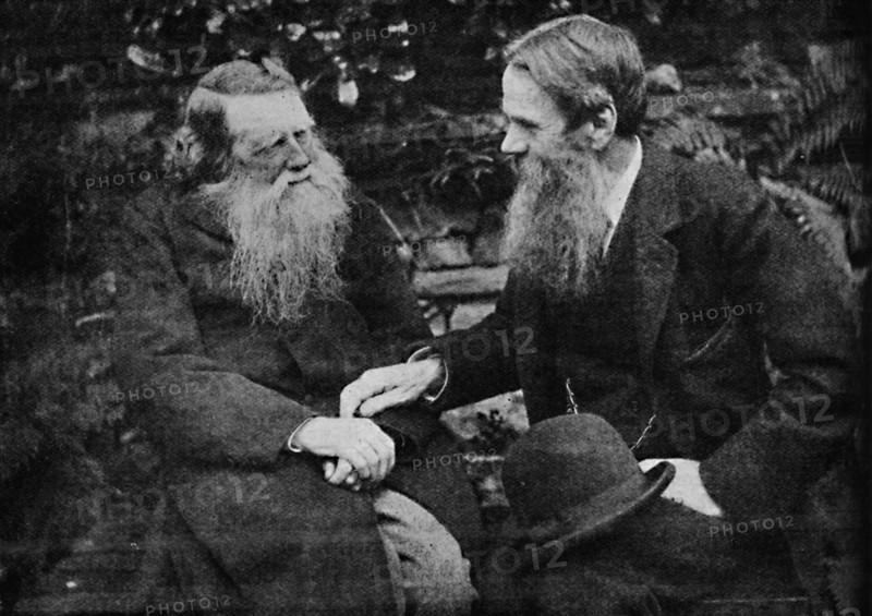'Ruskin and Holman Hunt Enjoy a Conversation On Art',  c1925. Artist: Frederick Hollyer.