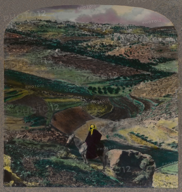 'Bird's-eye view of Bethlehem, with vineyards and olive groves ', c1900. Artist: Unknown.