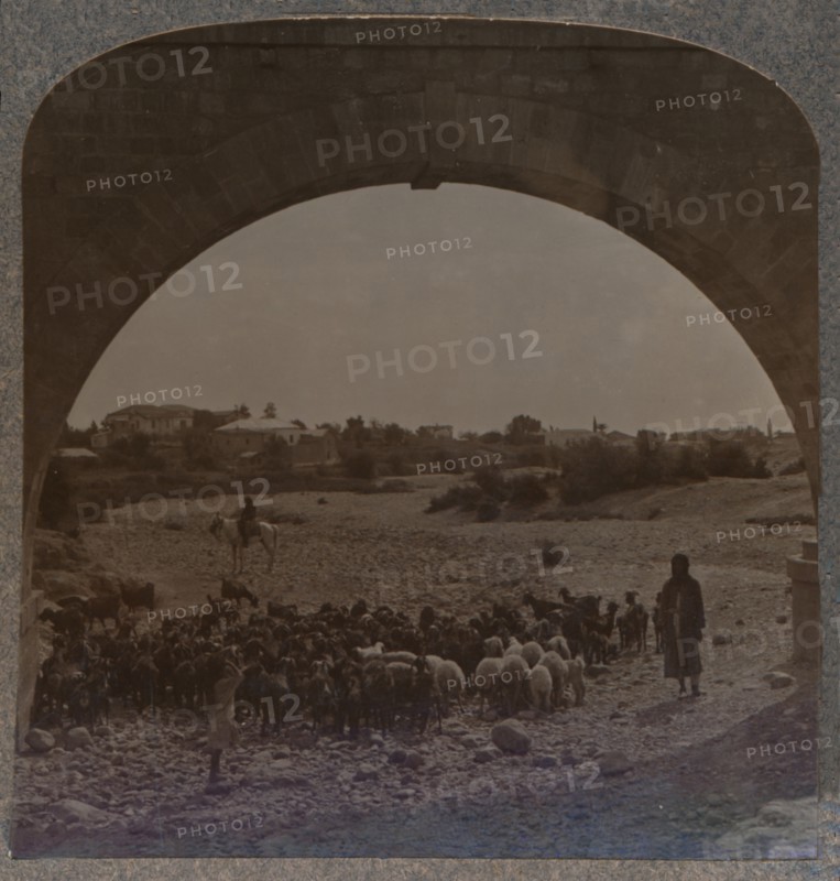 'Aqueduct showing Jericho through Arch', c1900. Artist: Unknown.