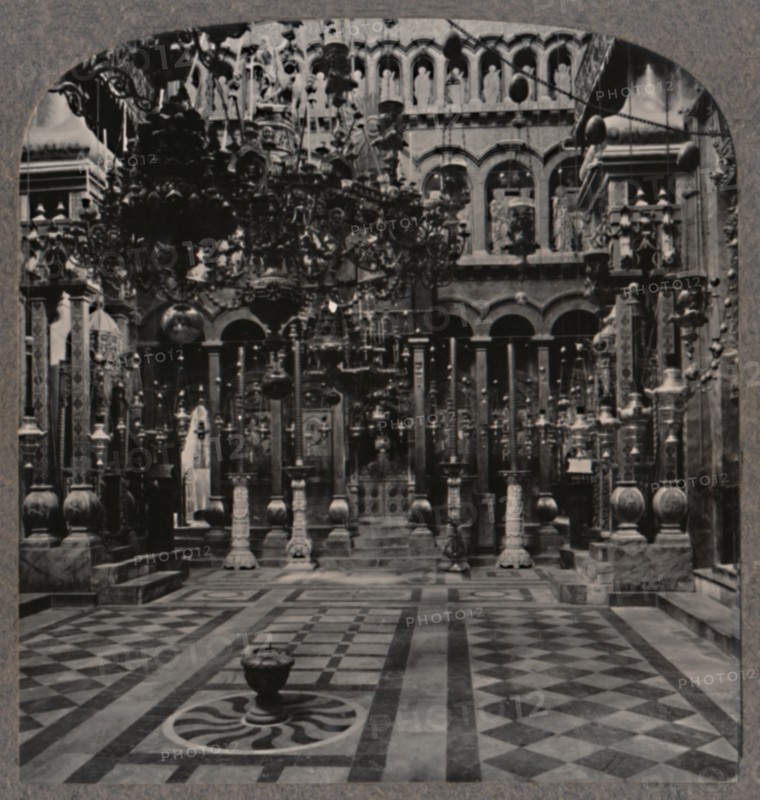 'Greek Cathedral in the Holy Sepulchure Church, Jerusalem', c1900. Artist: Unknown.