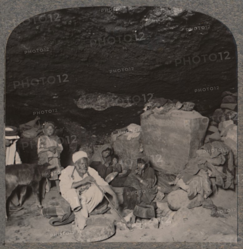 'Bedouin cave-dwellers in their caves', c1900. Artist: Unknown.