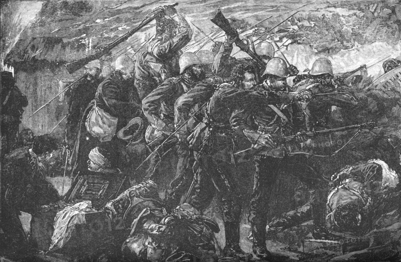 'The Defence of Rorke's Drift', c1880. Artist: Unknown.