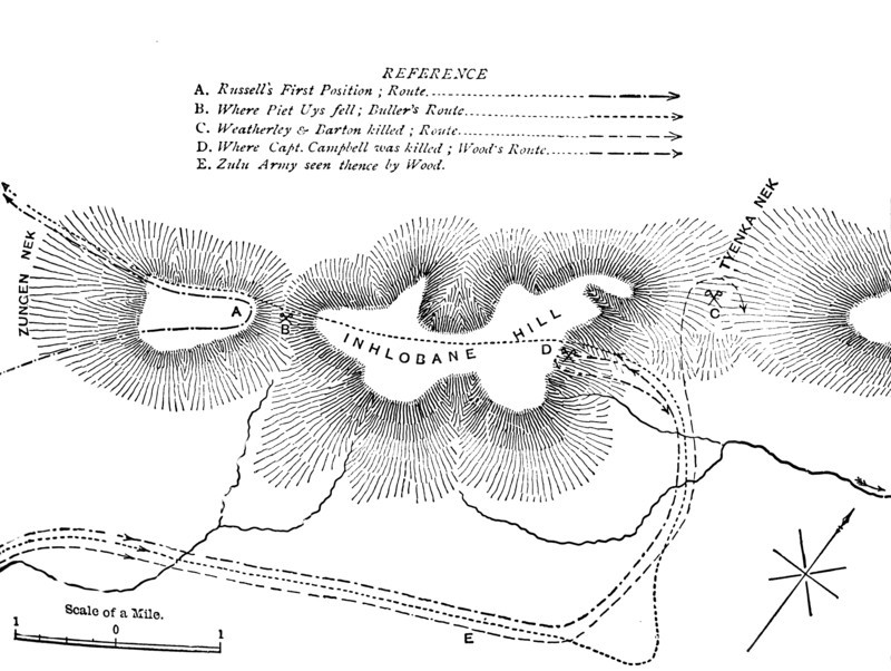 'Plan of the Fight on the Inhlobane Mountain, (March 28, 1979)', c1880. Artist: Unknown.