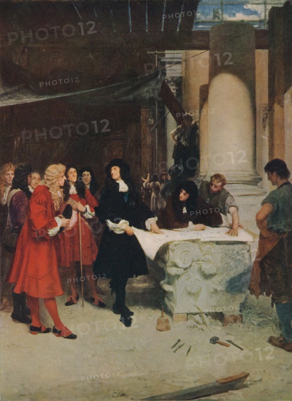 'King Charles II Visiting Wren During The Building of St. Paul's Cathedral', 1888, (1912). Artist: John Seymour Lucas.