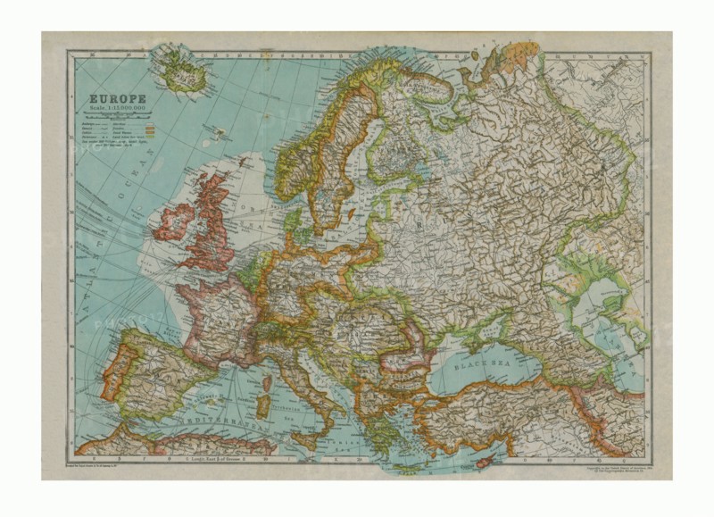 Map of Europe, c1910. Artist: Gull Engraving Company.