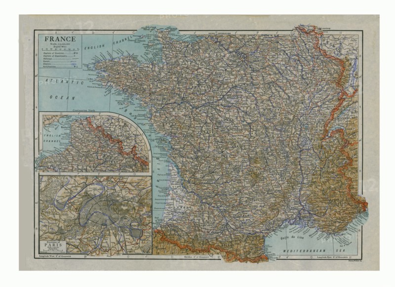 Map of France, c1910. Artist: Emery Walker Ltd.