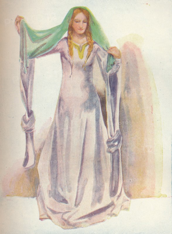 'A Woman of the Time of Stephen', 1907. Artist: Dion Clayton Calthrop.