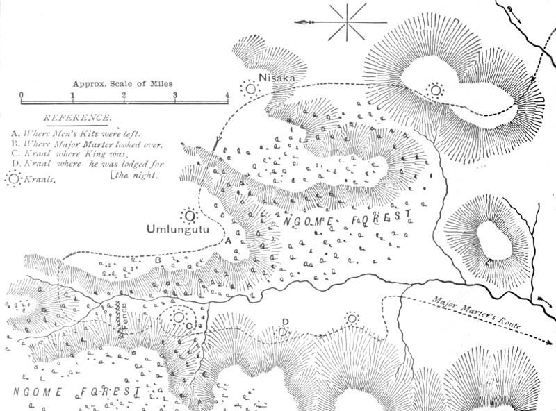 'Plan of the ground where Cetewayo was captured', c1880. Artist: Unknown.