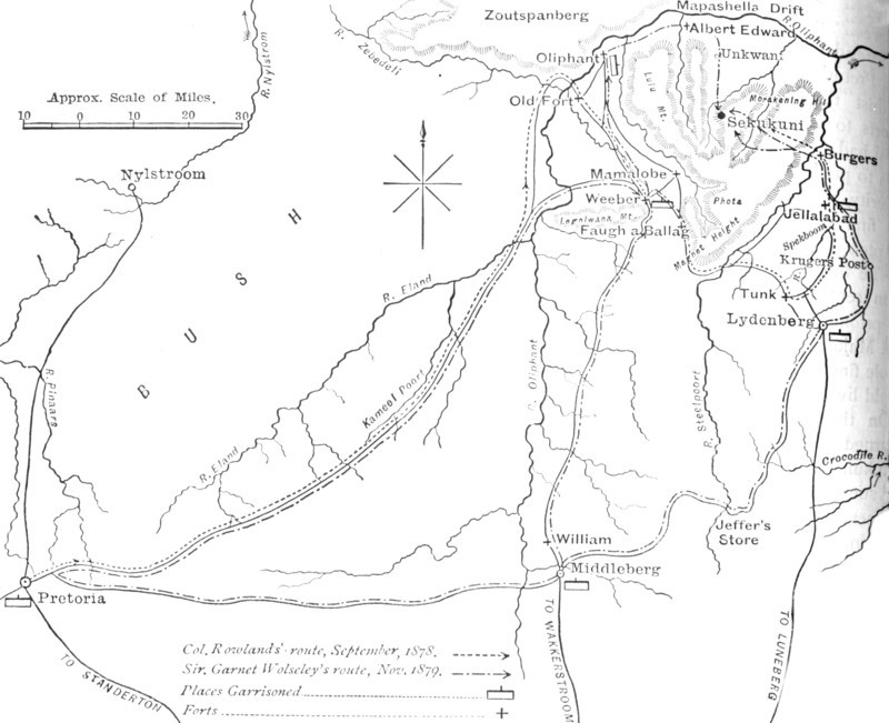 'Sketch Map of Sekukuni's Country', c1880. Artist: Unknown.