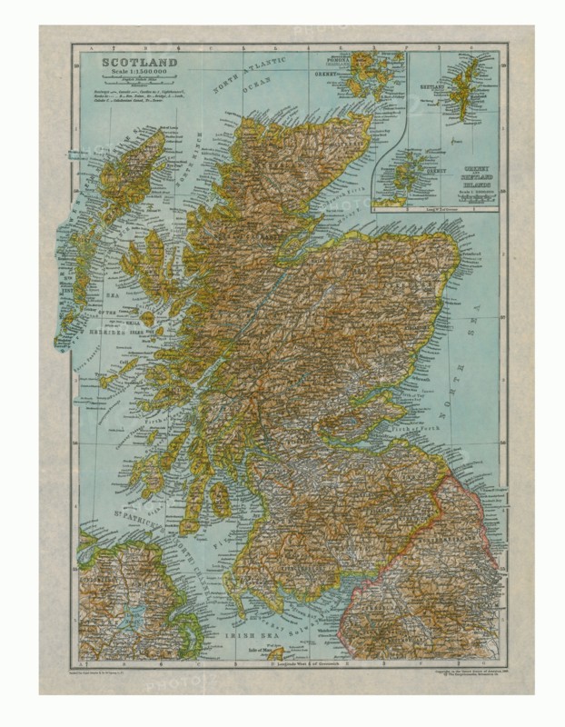 Map of Scotland, c1910. Artist: Gull Engraving Company.