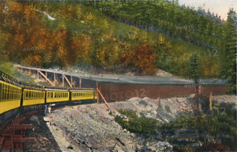 'Snow sheds in the Cascade Mountains', c1916. Artist: Asahel Curtis.