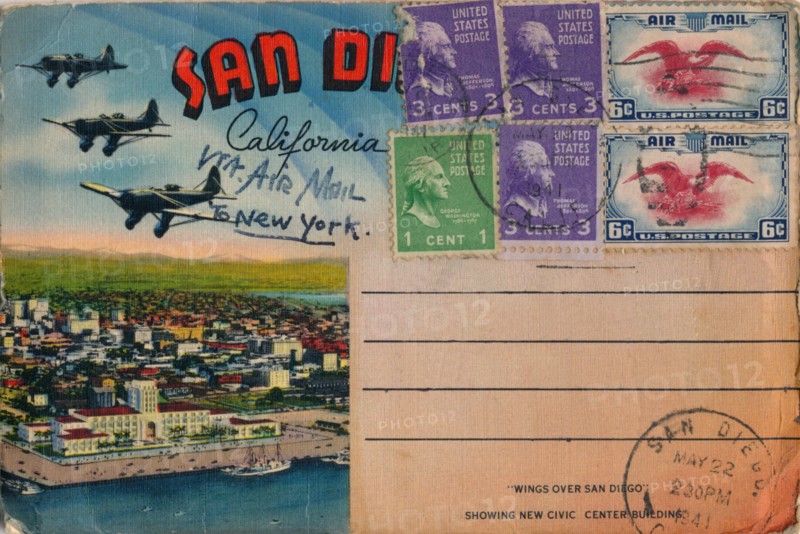 Wings Over San Diego - Showing New Civic Center Building', c1941. Artist: Unknown.