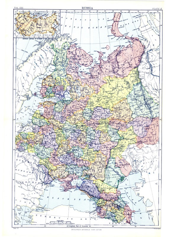 Map of Russia, c1902. Artist: W & AK Johnston.