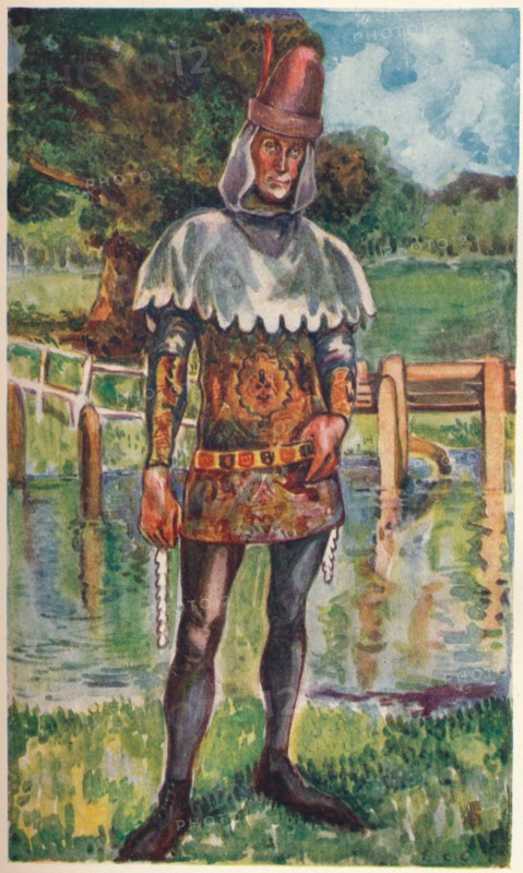 'A Man of the Time of Edward III', 1907. Artist: Dion Clayton Calthrop.