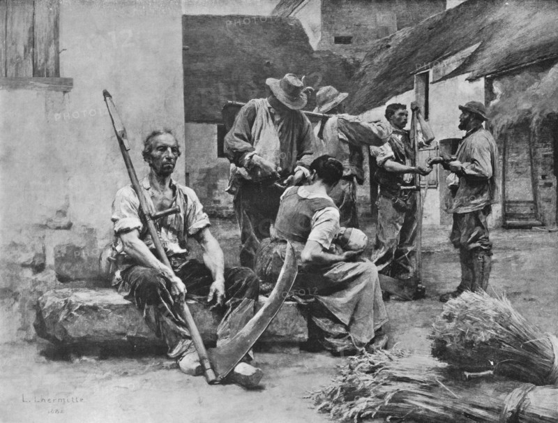 'Paying the Harvesters', 1882, (1911). Artist: Leon-Augustin Lhermitte.