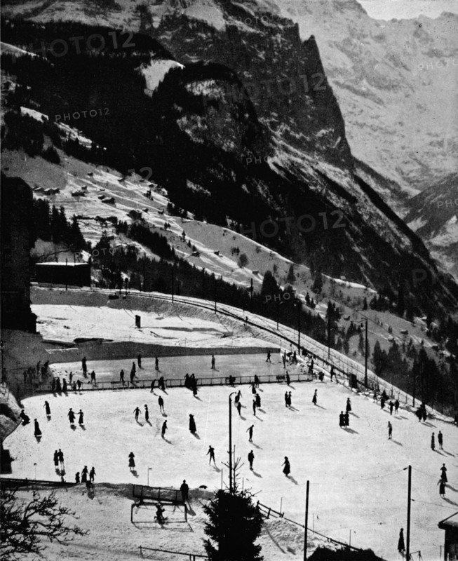 'The Skating Rink at Wengen', c1911, (1912). Artist: Wardrop Openshaw Muir.