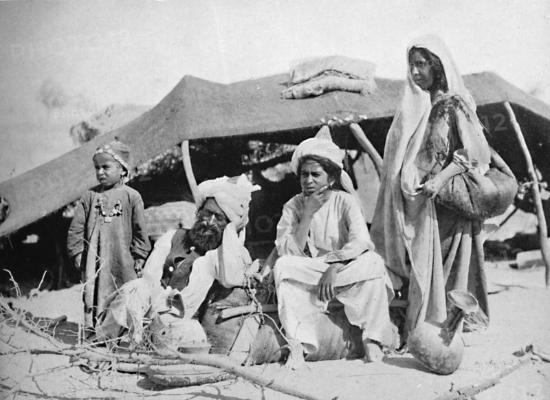 Three generations of Brahui nomads, East Balochistan, 1902. Artist: F Bremner.