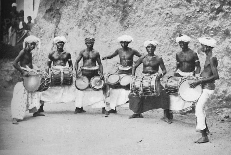 Devil-dancers of Guida with their drums, 1902. Artist: Watts & Skeen.