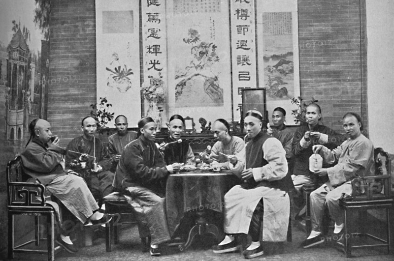 A party of Chinese taking tea, 1902. Artist: Mr Afong.