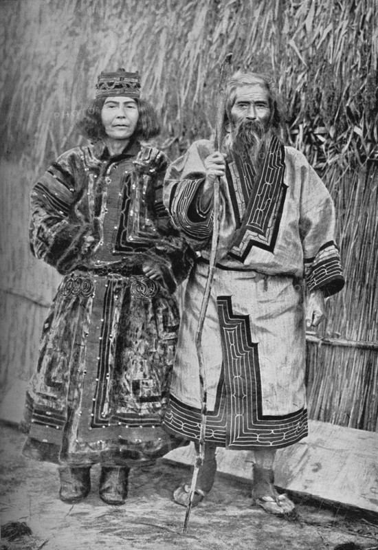 An Ainu and his wife, Japan, 1902. Artist: Kajima & Suwo.