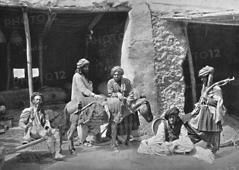 Afghan merchants of Charman on the borders of Afghanistan, 1902. Artist: F Bremner.
