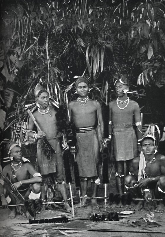 Angami Nagas in full dress, 1902. Artist: Bourne & Shepherd.