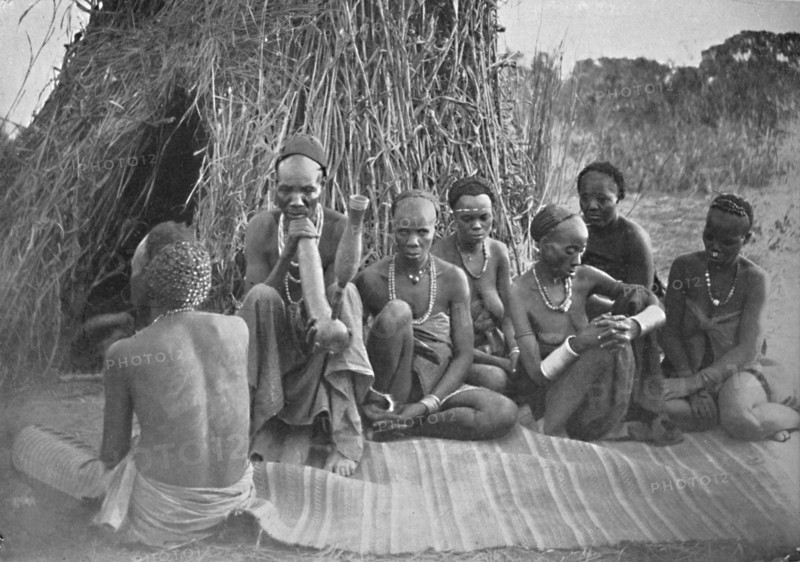 Ba-Bisa people from near Lake Bangweulu: East African Bantu, 1902. Artist: Poulet Weatherley.