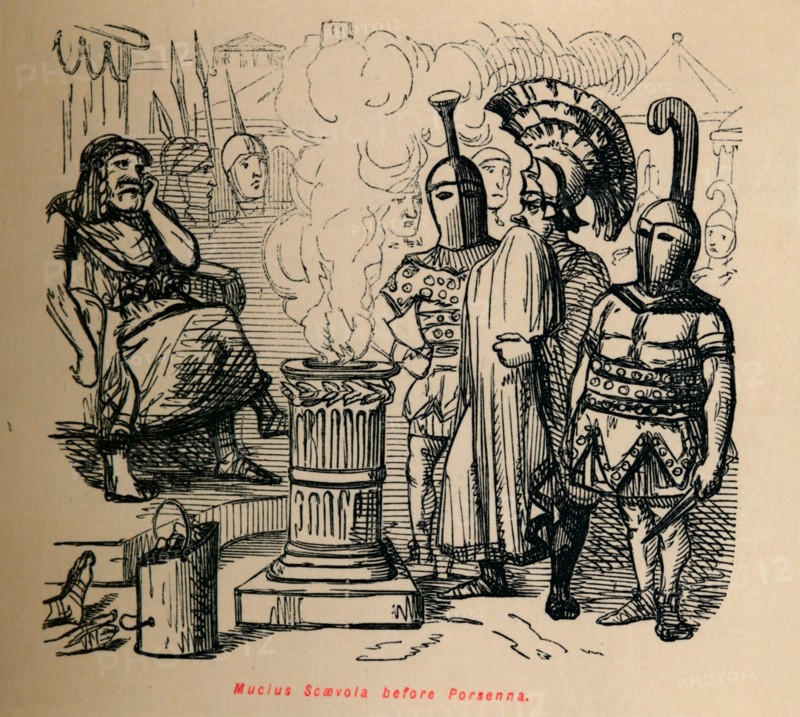 'Mucius Scaevola before Porsenna', 1852. Artist: John Leech.