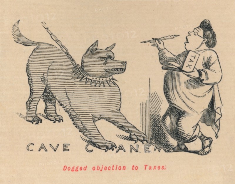 'Dogged Objection to Taxes', 1852. Artist: John Leech.