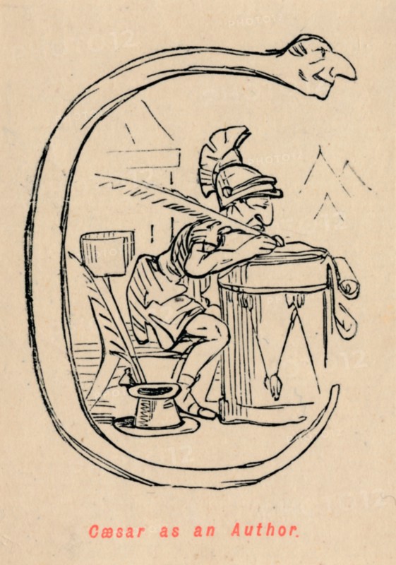'Caesar as an Author', 1852. Artist: John Leech.