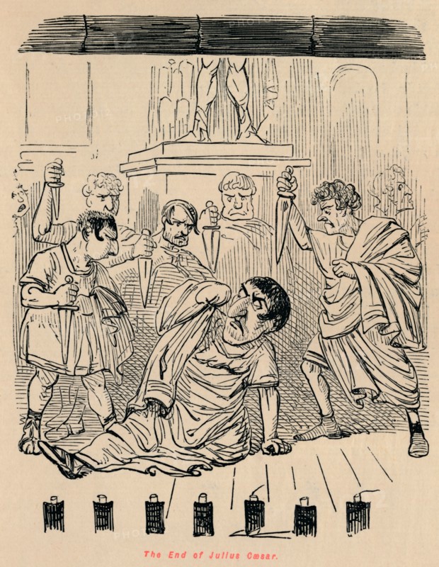 'The End of Julius Caesar', 1852. Artist: John Leech.