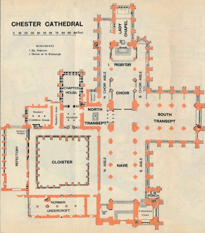 'Chester Cathedral', c20th Century. Artist: John Bartholomew.