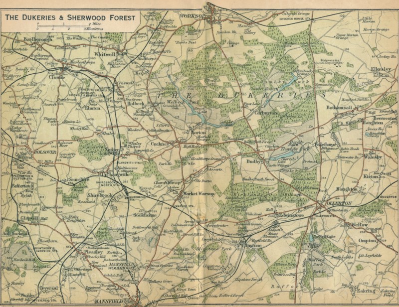 'The Dukeries & Sherwood Forest', c20th Century. Artist: John Bartholomew.