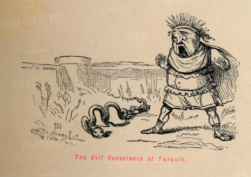 'The Evil Conscience of Tarquin', 1852. Artist: John Leech.