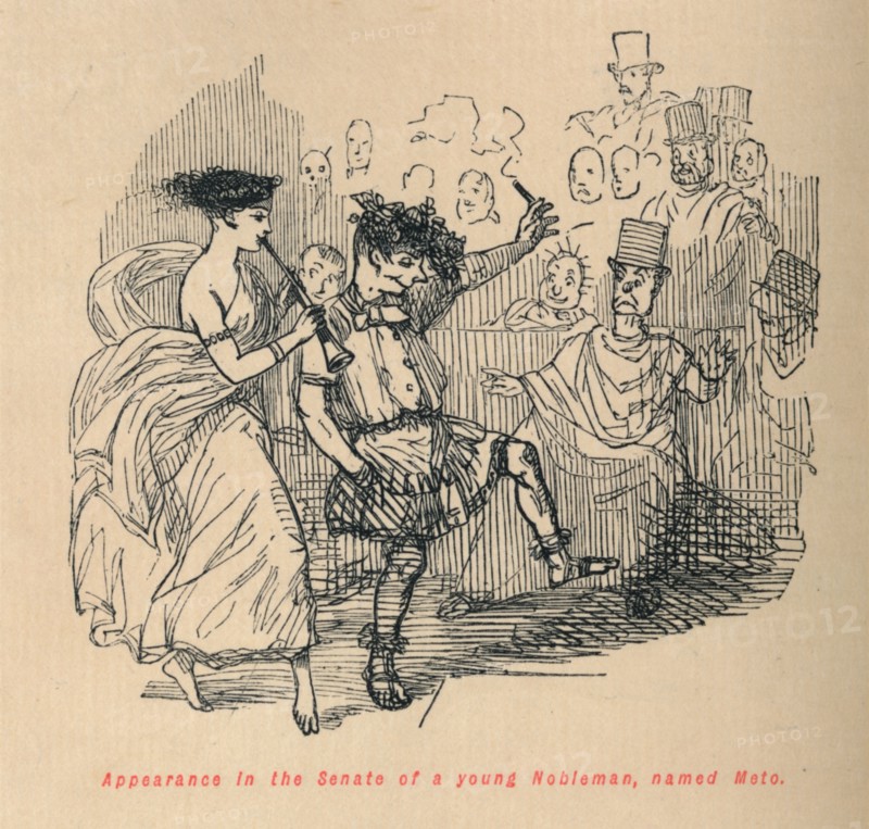 'Appearance in the Senate of a young Nobleman, named Meto', 1852. Artist: John Leech.