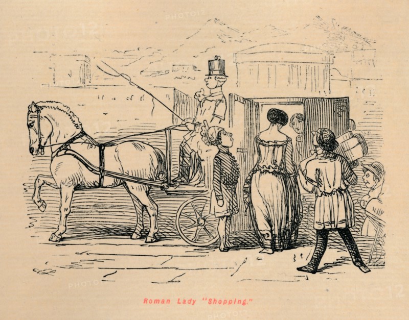 'Roman Lady Shopping', 1852. Artist: John Leech.