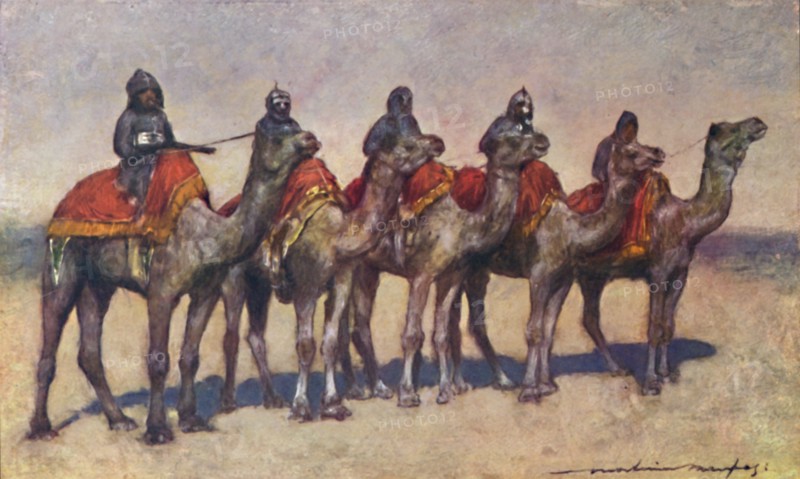 'Armed Camel Riders from Bikanir', 1903. Artist: Mortimer L Menpes.