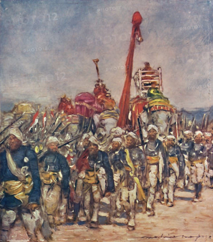 'A Typical Group in the Retainers' Procession', 1903. Artist: Mortimer L Menpes.