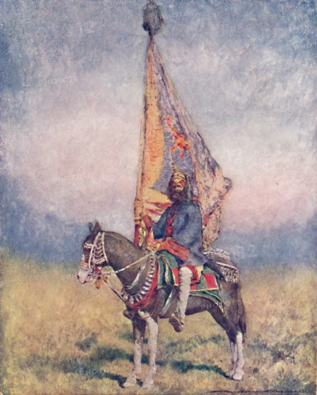 'A Standard-bearer of Cutch', 1903. Artist: Mortimer L Menpes.