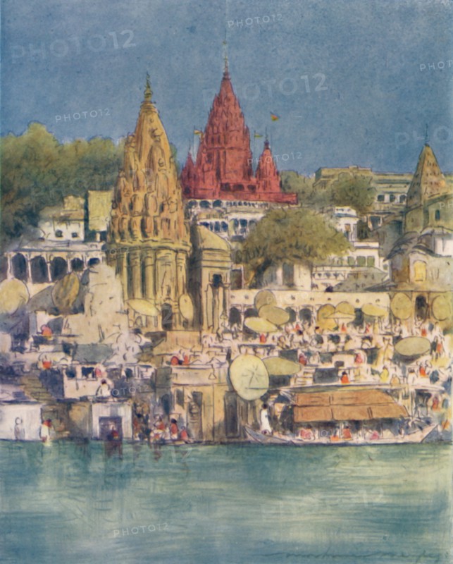'A River Festival at Benares', 1905. Artist: Mortimer Luddington Menpes.