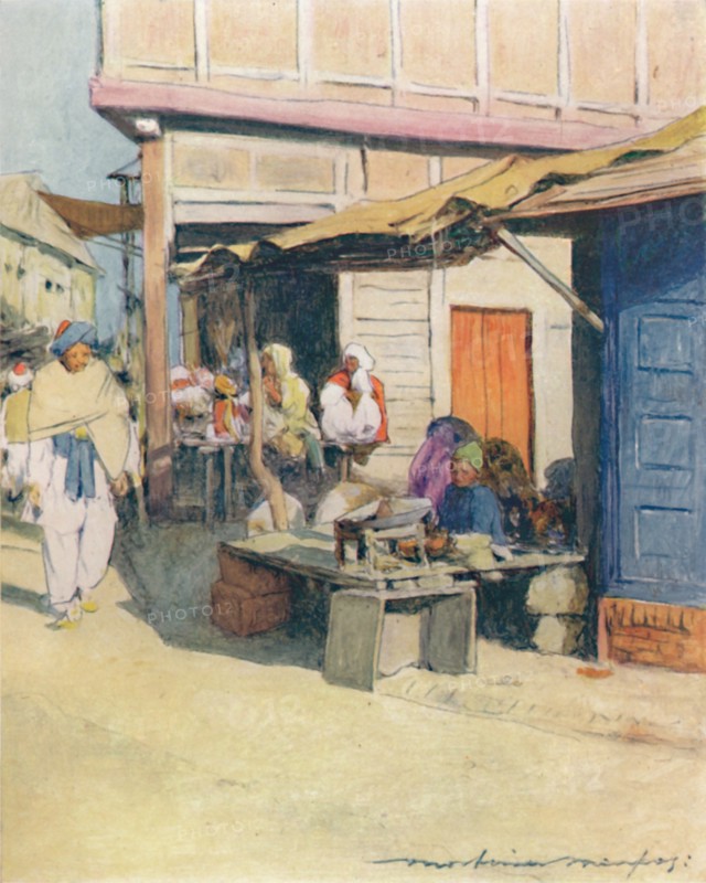 'A Street Corner, Peshawur', 1905. Artist: Mortimer Luddington Menpes.