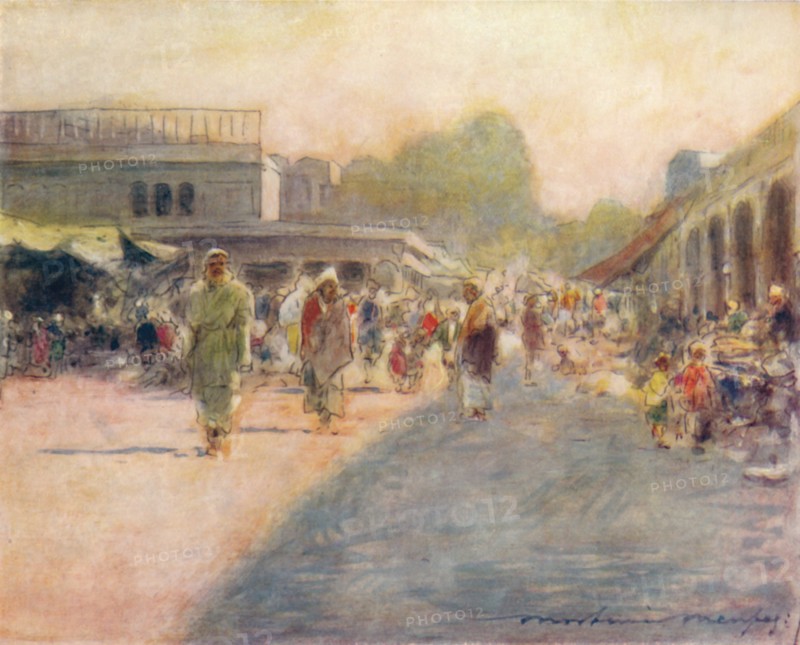 'A Street in Peshawur, 1905. Artist: Mortimer Luddington Menpes.