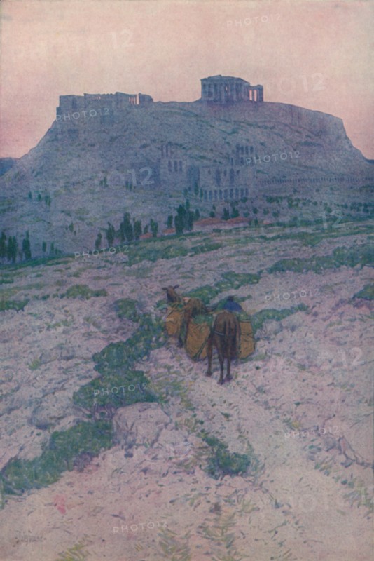 'The Acropolis at Athens, early morning', 1913. Artist: Jules Guerin.
