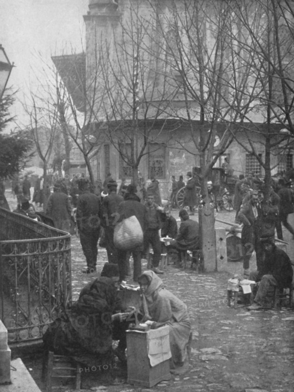 'Public Letter-writers in a Constantinople Street', 1913. Artist: Unknown.