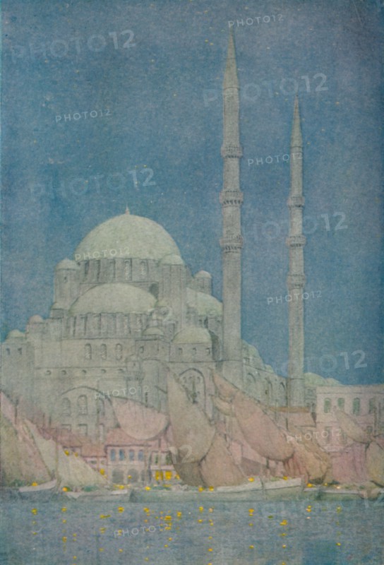 'The Mosque of the Yeni-Valide-Jamissi, Constantinople', 1913. Artist: Jules Guerin.