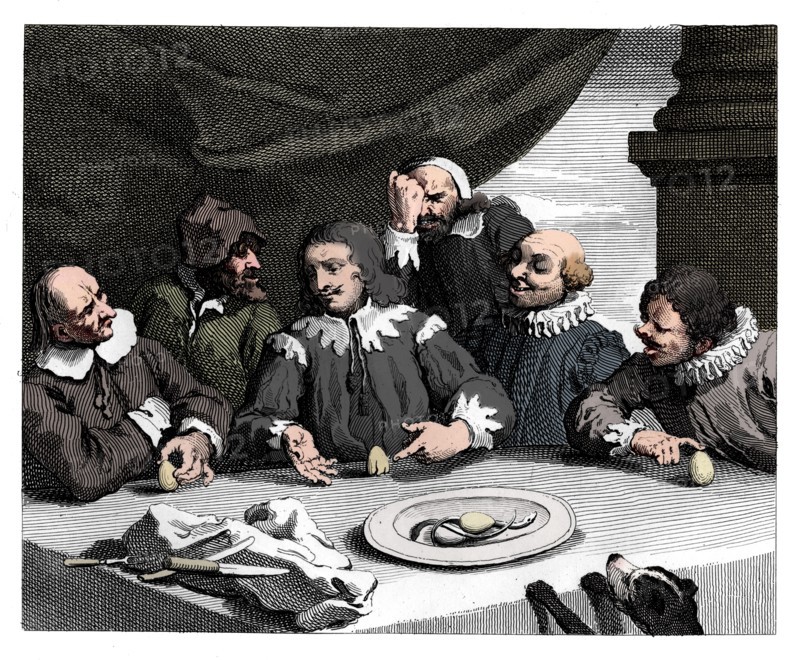 'Columbus breaking the egg', 1753, (1833).  Artist: William Hogarth.