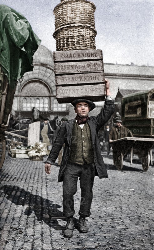 A Covent Garden market porter, London, c1922.  Artist: Unknown.