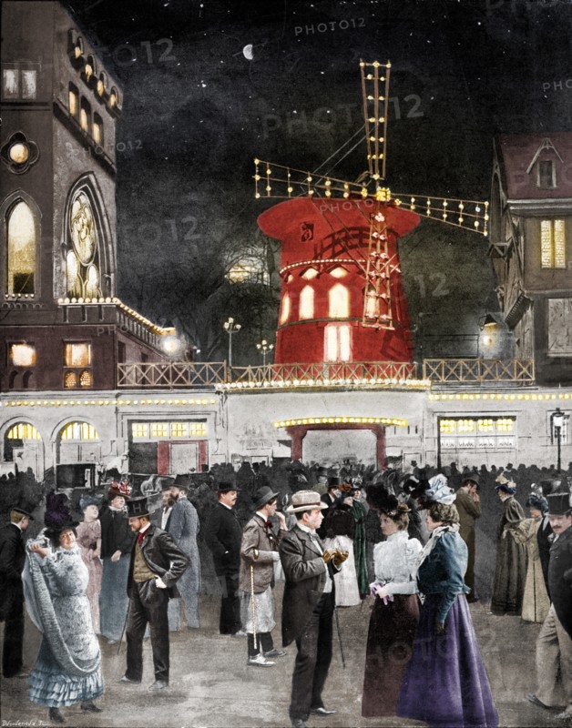 'Montmartre S'Amuse La Sortie Du Moulin Rouge',1900. Artist: Unknown.
