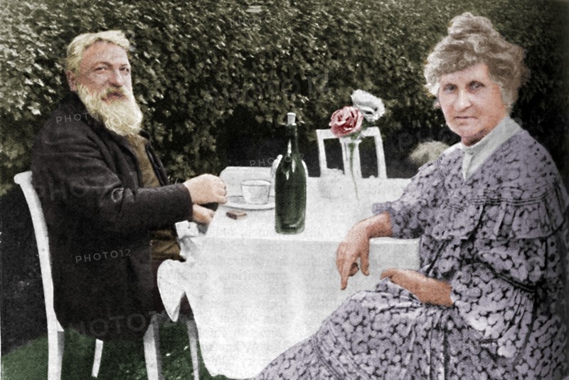 'Auguste Rodin - Rodin and his Wife in their Garden at Meudon', c1925. Artist: Unknown.